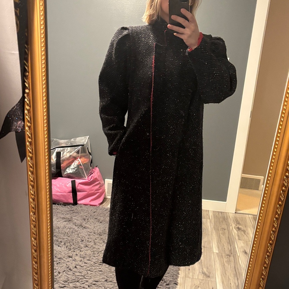 VINTAGE Union Made Elegant Black Wool Women's Coat